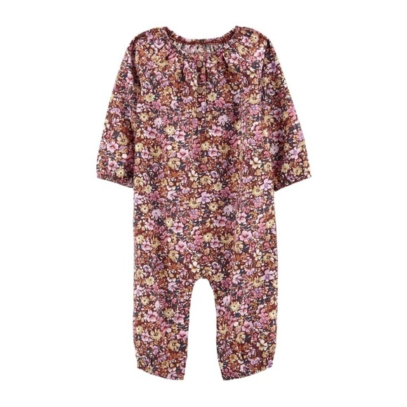 Carter’s Baby Girl Floral Twill Jumpsuit 12 Mos - Picture 1 of 11